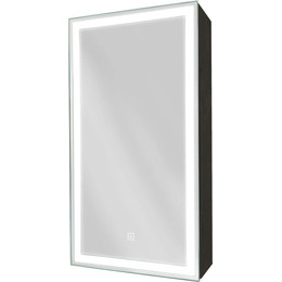 Зеркало-шкаф Art&Max Techno Led 35 см AM-Tec-350-650-1D-L-DS-F-Nero, черный матовый - фото 