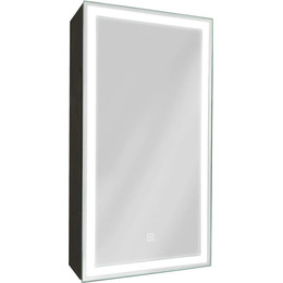 Зеркало-шкаф Art&Max Techno Led 35 см AM-Tec-350-650-1D-R-DS-F-Nero, черный матовый - фото 