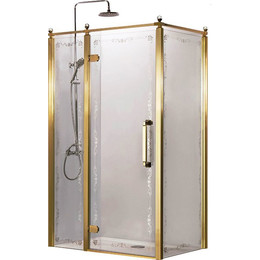 Душевое ограждение Azario Ontario AZ-NBB1231-L 120х90 см (стекло 8 мм) золото/прозрачное/узор - фото 