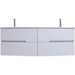 Тумба подвесная с раковиной Jacob Delafon Nona 140 см EB1891RU-G1C, белый глянцевый (раковина из искусственного мрамора EB1883RU-00) - фото 