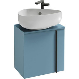 Тумба подвесная с раковиной Jacob Delafon Nouvelle Vague 45 см L EB3045G-G91, аквамарин блестящий - фото 