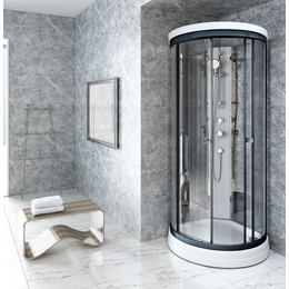 Душевая кабина Радомир Стронг 100x100 см, черный/матовое - фото 