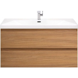 Тумба подвесная с раковиной Cezares MOLVENO-100-2C-SO-NC 100 см, Noce Chiaro - фото 