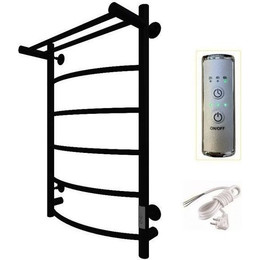 Полотенцесушитель электрический Тругор Пэк сп 5 ВГП с полкой П6 500х800 мм, чёрный (возможность скрытого подключения) 00-00042758 - фото 