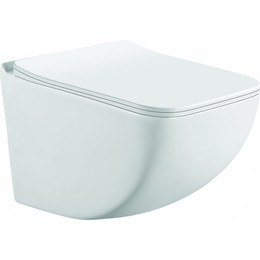 Унитаз подвесной CeramaLux Rimless K255 с крышкой микролифт - фото 