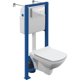 Инсталляция с подвесным унитазом Cersanit Carina XL Co Dpl Eo Slim A64119 (кнопка Corner белый) - фото 