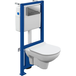 Инсталляция с подвесным унитазом Cersanit City Co Dpl Eo Slim A64121 (кнопка Estetica хром глянцевый) - фото 