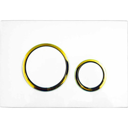 Кнопка смыва Azario AZ-8200-0046, белый/золото - фото 