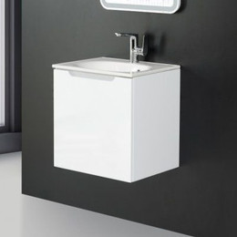 Тумба подвесная с раковиной BelBagno ETNA-500-1A-SO-BL-P-L 50 см, Bianco Lucido, Цвет фасада: Bianco Lucido - фото 