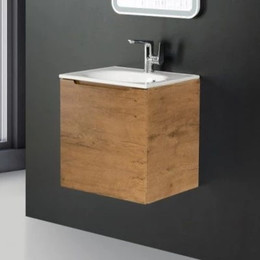 Тумба подвесная с раковиной BelBagno ETNA-500-1C-SO-RN-P 50 см, Rovere Nature, Цвет фасада: Rovere Nature - фото 