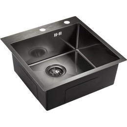 Кухонная мойка Emar EMB-117A PVD Nano Dark 1 мм, чёрный, Цвет производителя: чёрный - фото 