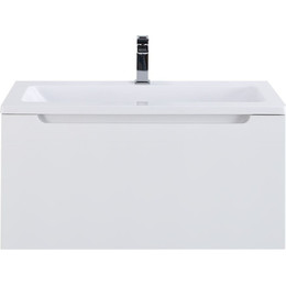 Тумба подвесная с раковиной BelBagno ETNA-M-800/380-1C-SO-BL 80 см, Bianco Lucido - фото 