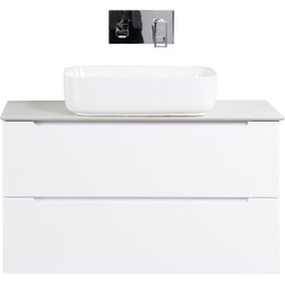 Тумба подвесная со столешницей BelBagno Etna 90 см ETNA-900-2C-SO-BL-P+KEP-90-CESTR, Цвет фасада: Bianco Lucido - фото 