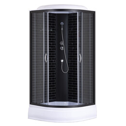 Душевая кабина Loranto 100х100 см CS-6610-25GB 100, черный/серое - фото 