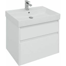 Тумба подвесная с раковиной Aquanet Nova Lite 75 см 242272 (2 ящика) белый, Цвет фасада: белый - фото 