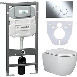 Инсталляция с подвесным унитазом Ceramicanova Play Rimless CN3001_1001CH_1000 - фото 
