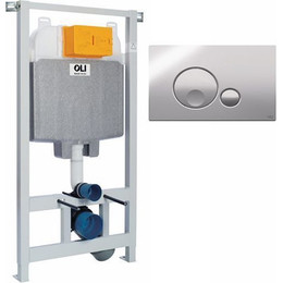 Инсталляция для унитаза Oli 74 601801mGB00 (кнопка смыва Globe, хром глянец) - фото 