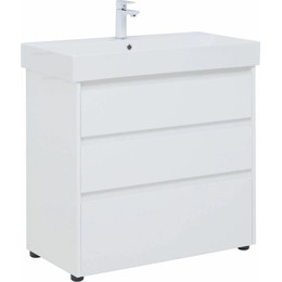 Тумба напольная с раковиной Aquanet Nova Lite 85 см 302475 (3 ящика) белый, Цвет фасада: белый - фото 