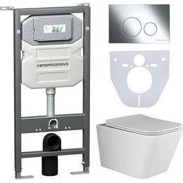 Инсталляция с подвесным унитазом Ceramicanova Metric Rimless CN3007_1001CH_1000 - фото 