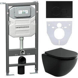 Инсталляция с подвесным унитазом Ceramicanova Metropol Rimless CN4002MB_1001B_1000 - фото 