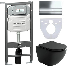 Инсталляция с подвесным унитазом Ceramicanova Metropol Rimless CN4002MB_1002CH_1000 - фото 