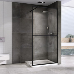 Душевая перегородка Abber Immer Offen 120 см AG60120B8 (стекло 8 мм), черный/прозрачное - фото 