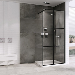 Душевая перегородка Abber Immer Offen 100 см AG62100B8 (стекло 8 мм), черный/прозрачное - фото 