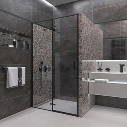 Душевая дверь Veconi Vianno 90 см VN73B-90-01-C4, чёрный/прозрачное - фото 