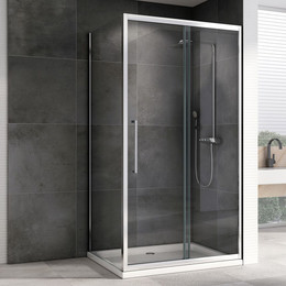 Душевое ограждение Abber Schwarzer Diamant 160х80 см AG30160H-S80, хром/прозрачное - фото 