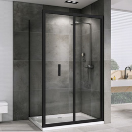 Душевое ограждение Abber Sonnenstrand 90х80 см AG07090B-S80B, черный/прозрачное - фото 