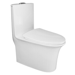 Унитаз-моноблок безободковый Azario Luna AZ-1037 с крышкой микролифт - фото 