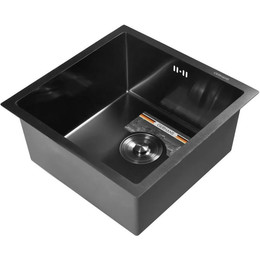Кухонная мойка Gerhans K34444B 1 мм, PVD графит, Цвет производителя: графит - фото 