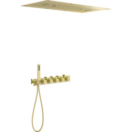 Душевая система для душа с термостатом Timo Petruma SX-5329/17SM, золото матовое - фото 