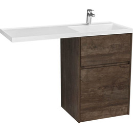 Тумба напольная с раковиной-столешницей Акватон Лондри 120 см 1A2669K1LHDY0 (раковина справа) дуб кантри - фото 