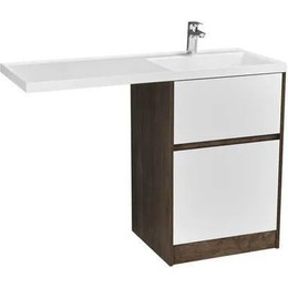 Тумба напольная с раковиной-столешницей Акватон Лондри 120 см 1A2669K2LHDY0 (раковина справа) дуб кантри/белый - фото 