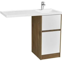 Тумба напольная с раковиной-столешницей Акватон Лондри 105 см 1A2670K2LHDR0 (раковина справа) дуб рустикальный/белый - фото 