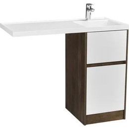 Тумба напольная с раковиной-столешницей Акватон Лондри 105 см 1A2670K2LHDY0 (раковина справа) дуб кантри/белый - фото 