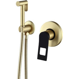 Набор для гигиенического душа Bronze de Luxe Element EL28GB, золото матовое /черный - фото 