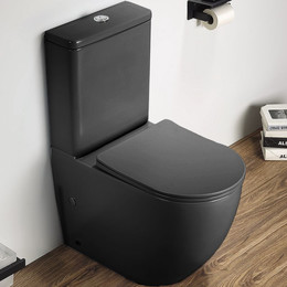 Унитаз-компакт CeramaLux Rimless 2166XMDH с крышкой микролифт, серый матовый, Цвет производителя: серый - фото 