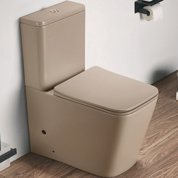 Унитаз-компакт CeramaLux Rimless 2170AXMC с крышкой микролифт, капучино матовый, Цвет производителя: коричневый - фото 