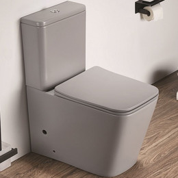 Унитаз-компакт CeramaLux Rimless 2170AXMH с крышкой микролифт, светло-серый матовый - фото 