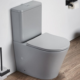 Унитаз-компакт CeramaLux Rimless 2179XMH с крышкой микролифт, серый матовый, Цвет производителя: серый - фото 