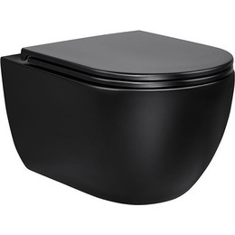 Унитаз подвесной безободковый Vincea Evo VT1-34MB с крышкой микролифт, черный матовый - фото 
