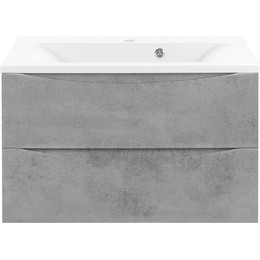 Тумба подвесная с раковиной Vincea Mia 75 см VMC-2MA750BT (раковина белая VCB-3M750W), бетон - фото 