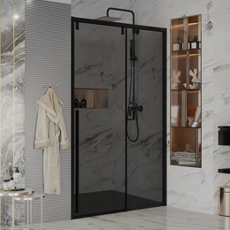 Душевая дверь Ambassador Intense 130 см 110022202IBB (стекло 8 мм) чёрный/тонированное - фото 