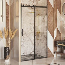 Душевая дверь Ambassador Benefit 120 см 19021201HB (стекло 8 мм) чёрный/прозрачное - фото 