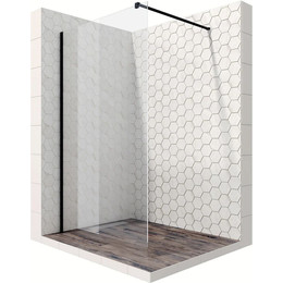 Душевая перегородка Ambassador Walk-in 100 см 15031110 с кронштейном (стекло 8 мм) чёрный/прозрачное - фото 