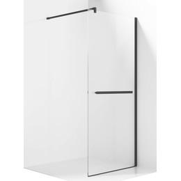 Душевая перегородка Ambassador Walk-in 90 см 15031236 с кронштейном (стекло 8 мм) чёрный/прозрачное - фото 