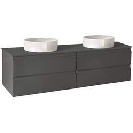 Тумба подвесная со столешницей Jacob Delafon Madeleine 124 см EB2085-J54, серый матовый - фото 