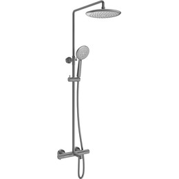 Душевая стойка с термостатом Vincea Desire VSFS-1D1TGM, вороненая сталь - фото 
